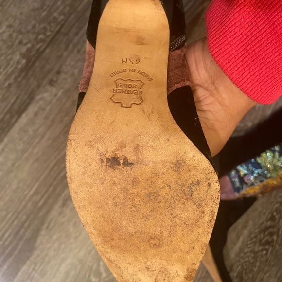 Embroidered Leather Calf Boots - Picture 2 of 2